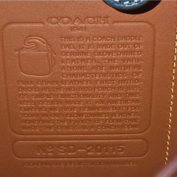 Coach Saddle With Colorblock Python Detail Crossbody Shoulder Bag In Denim Blue - Picture 12 of 12